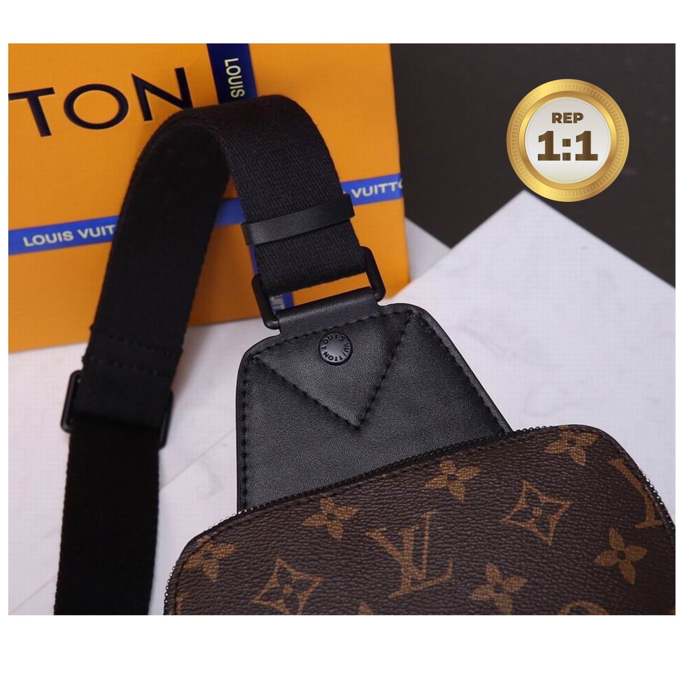 [REP 1:1] Louis Vuitton Avenue Sling Bag Brown For Men 12.2in/31cm